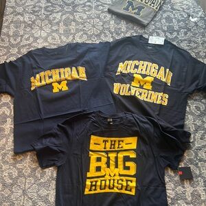 NWT three university of Michigan t-shirts all with tags all size large